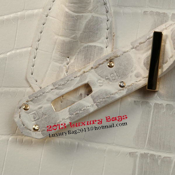 Hermes Birkin 30CM Tote Bags OffWhite Croco Leather Gold Hermes Birkin 30CM Tote Bags OffWhite Croco Leather Gold