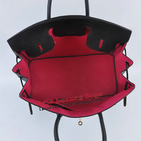 Hermes Birkin 35CM Tote Bag Black Grainy Leather Gold