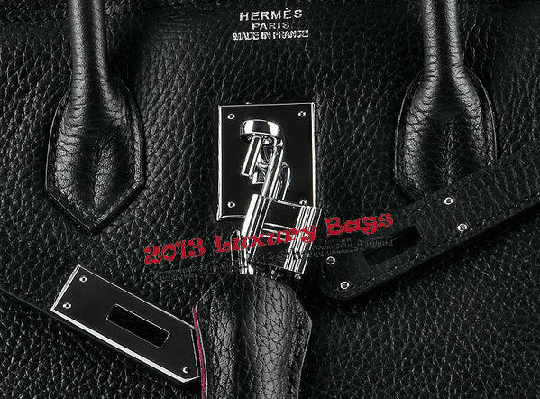 Hermes Birkin 35CM Tote Bag Black Grainy Leather Silver Hermes Birkin 35CM Tote Bag Black Grainy Leather Silver