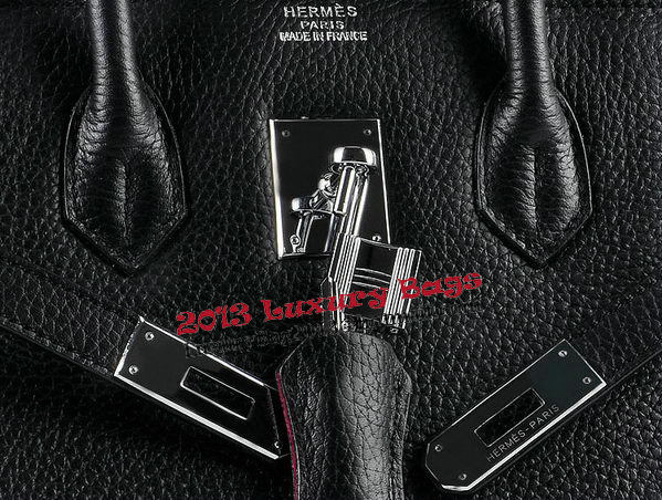 Hermes Birkin 35CM Tote Bag Black Grainy Leather Silver Hermes Birkin 35CM Tote Bag Black Grainy Leather Silver