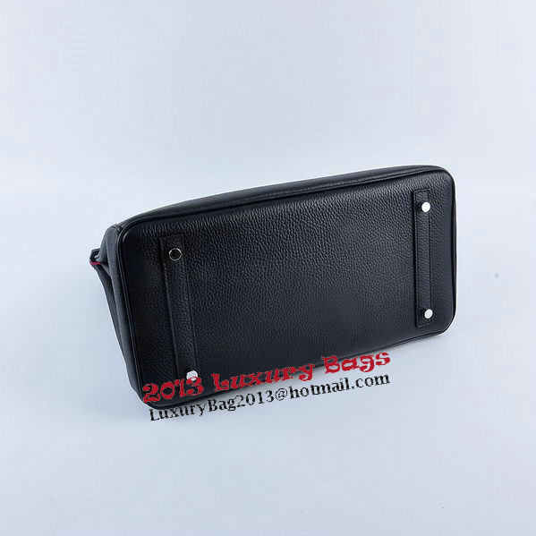 Hermes Birkin 35CM Tote Bag Black Grainy Leather Silver Hermes Birkin 35CM Tote Bag Black Grainy Leather Silver