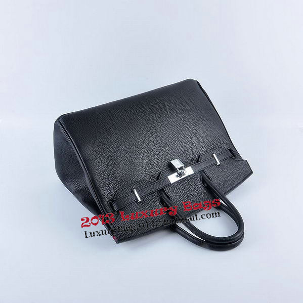 Hermes Birkin 35CM Tote Bag Black Grainy Leather Silver Hermes Birkin 35CM Tote Bag Black Grainy Leather Silver