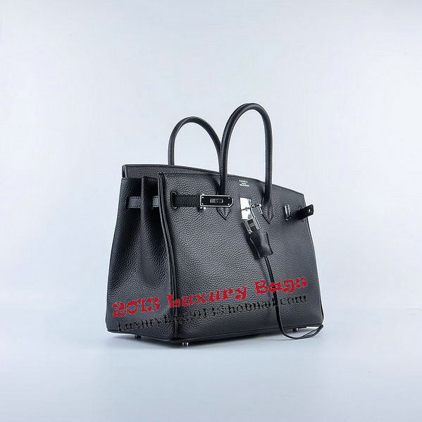 Hermes Birkin 35CM Tote Bag Black Grainy Leather Silver Hermes Birkin 35CM Tote Bag Black Grainy Leather Silver