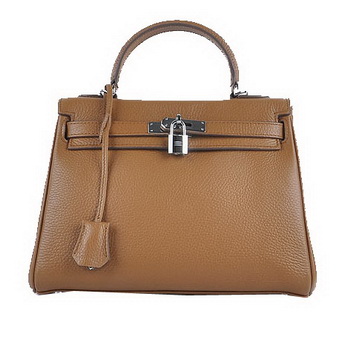 Hermes Kelly 28cm Shoulder Bags Wheat Grainy Leather Silver Hermes Kelly 28cm Shoulder Bags Wheat Grainy Leather Silver