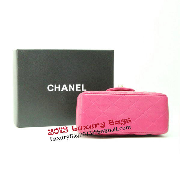 Chanel mini Classic Flap Bag Rose Leather 1115 Gold Chain Chanel mini Classic Flap Bag Rose Leather 1115 Gold Chain