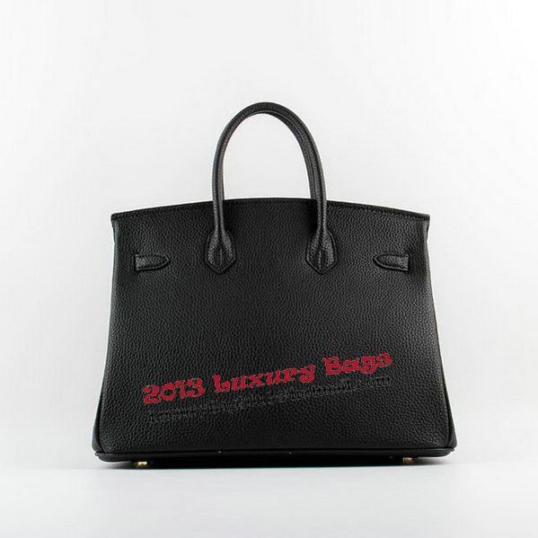 Hermes Birkin 35CM Tote Bags Black Grainy Leather H-35 Gold Hermes Birkin 35CM Tote Bags Black Grainy Leather H-35 Gold