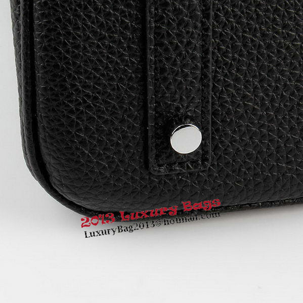 Hermes Birkin 35CM Tote Bags Black Grainy Leather H-35 Silver Hermes Birkin 35CM Tote Bags Black Grainy Leather H-35 Silver