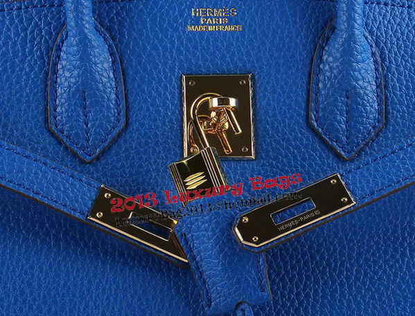 Hermes Birkin 35CM Tote Bags Blue Grainy Leather H-35 Gold Hermes Birkin 35CM Tote Bags Blue Grainy Leather H-35 Gold