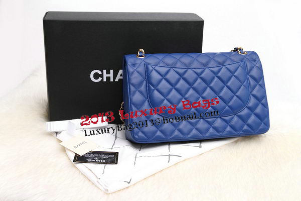 Chanel Jumbo Double Flaps Bags Original Lambskin Leather A36097 Blue Chanel Jumbo Double Flaps Bags Original Lambskin Leather A36097 Blue