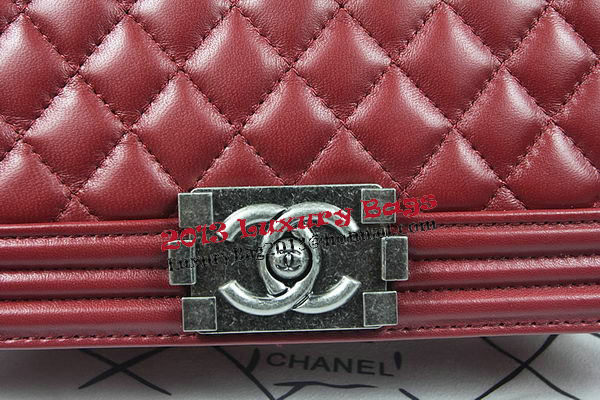 Boy Chanel Flap Shoulder Bag Burgundy Original Sheepskin A67087 Silver Boy Chanel Flap Shoulder Bag Burgundy Original Sheepskin A67087 Silver