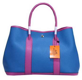 Hermes Garden Party 36cm Tote Bag Grainy Leather Blue Hermes Garden Party 36cm Tote Bag Grainy Leather Blue