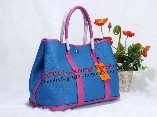 Hermes Garden Party 36cm Tote Bag Grainy Leather Blue Hermes Garden Party 36cm Tote Bag Grainy Leather Blue