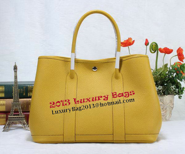 Hermes Garden Party 36cm Tote Bag Grainy Leather Yellow Hermes Garden Party 36cm Tote Bag Grainy Leather Yellow