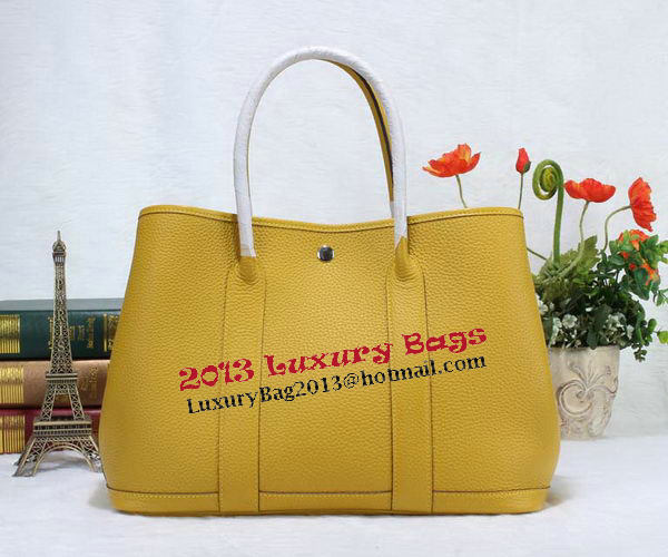 Hermes Garden Party 36cm Tote Bag Grainy Leather Yellow Hermes Garden Party 36cm Tote Bag Grainy Leather Yellow