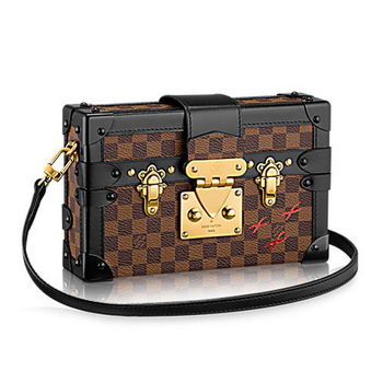 Louis Vuitton N41003 Petite Malle Damier Ebene Canvas Bag Louis Vuitton N41003 Petite Malle Damier Ebene Canvas Bag