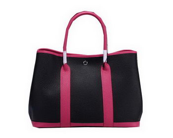 Hermes Garden Party 36cm Tote Bag Grainy Leather Black&Rose Hermes Garden Party 36cm Tote Bag Grainy Leather Black&Rose