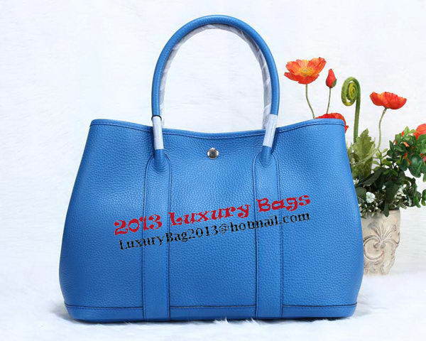 Hermes Garden Party 36cm Tote Bag Grainy Leather Blue Hermes Garden Party 36cm Tote Bag Grainy Leather Blue