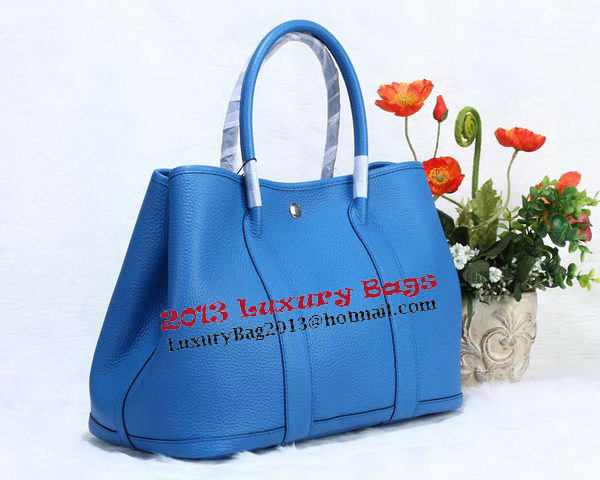 Hermes Garden Party 36cm Tote Bag Grainy Leather Blue Hermes Garden Party 36cm Tote Bag Grainy Leather Blue