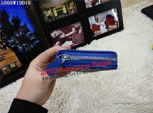 Bottega Veneta Intrecciato Nappa Zip Around Wallet BV5808 Blue Bottega Veneta Intrecciato Nappa Zip Around Wallet BV5808 Blue