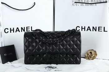Chanel 2.55 Series Flap Bags Sheepskin Leather A1112 Black Chanel 2.55 Series Flap Bags Sheepskin Leather A1112 Black
