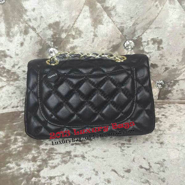 Chanel Classic MINI Flap Bag Sheepskin Leather A1115 Black Chanel Classic MINI Flap Bag Sheepskin Leather A1115 Black