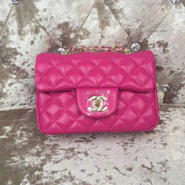Chanel Classic MINI Flap Bag Sheepskin Leather A1115 Rose