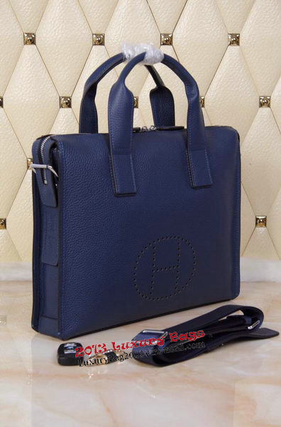 Hermes Briefcase Original Grainy Leather H8813T Royal Hermes Briefcase Original Grainy Leather H8813T Royal
