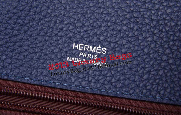 Hermes Briefcase Original Grainy Leather H8813T Royal Hermes Briefcase Original Grainy Leather H8813T Royal
