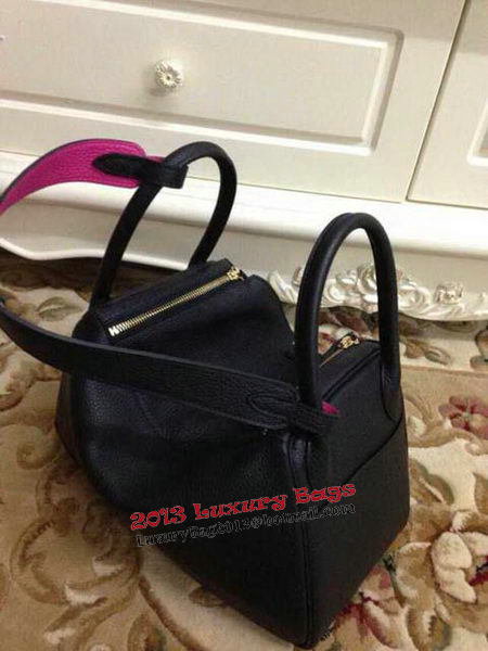 Hermes Lindy 30CM Black Leather Shoulder Bag HLD30 Gold Hermes Lindy 30CM Black Leather Shoulder Bag HLD30 Gold