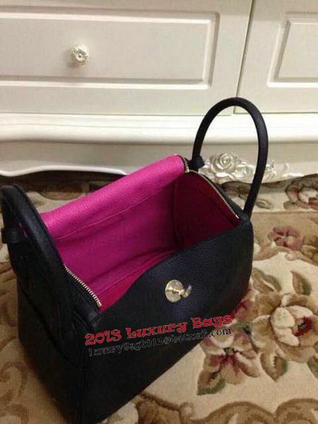 Hermes Lindy 30CM Black Leather Shoulder Bag HLD30 Gold Hermes Lindy 30CM Black Leather Shoulder Bag HLD30 Gold