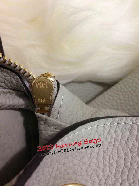 Hermes Lindy 30CM Grey Leather Shoulder Bag HLD30 Gold Hermes Lindy 30CM Grey Leather Shoulder Bag HLD30 Gold