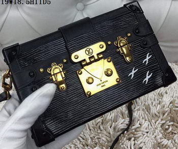 Louis Vuitton Petite Malle Epi Leather Bag M94219 Black Louis Vuitton Petite Malle Epi Leather Bag M94219 Black