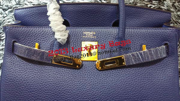 Hermes Birkin 30CM Tote Bags Litchi Leather H30LI Royal Hermes Birkin 30CM Tote Bags Litchi Leather H30LI Royal