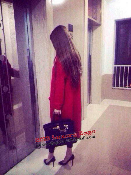 Hermes Birkin 35CM Tote Bag Litchi Leather HB35GL Black Hermes Birkin 35CM Tote Bag Litchi Leather HB35GL Black