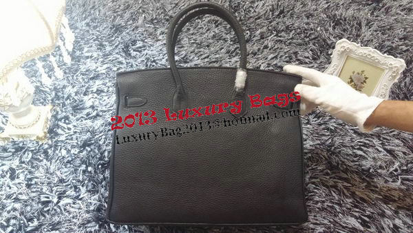 Hermes Birkin 35CM Tote Bag Litchi Leather HB35GL Black Hermes Birkin 35CM Tote Bag Litchi Leather HB35GL Black