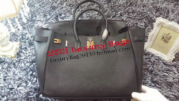 Hermes Birkin 35CM Tote Bag Litchi Leather HB35GL Black Hermes Birkin 35CM Tote Bag Litchi Leather HB35GL Black