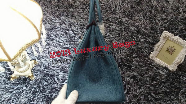Hermes Birkin 35CM Tote Bag Litchi Leather HB35GL Blue Hermes Birkin 35CM Tote Bag Litchi Leather HB35GL Blue