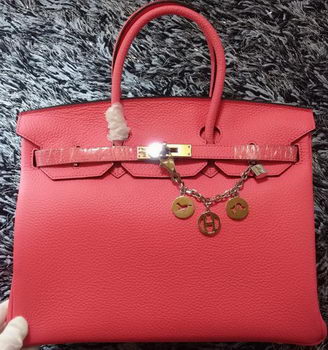 Hermes Birkin 35CM Tote Bag Litchi Leather HB35GL Cherry Hermes Birkin 35CM Tote Bag Litchi Leather HB35GL Cherry