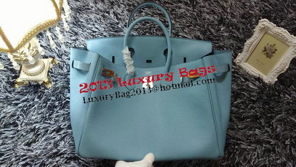 Hermes Birkin 35CM Tote Bag Litchi Leather HB35GL Light Blue Hermes Birkin 35CM Tote Bag Litchi Leather HB35GL Light Blue