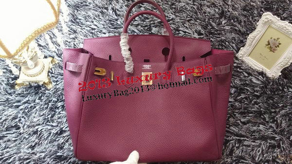 Hermes Birkin 35CM Tote Bag Litchi Leather HB35GL Purple Hermes Birkin 35CM Tote Bag Litchi Leather HB35GL Purple