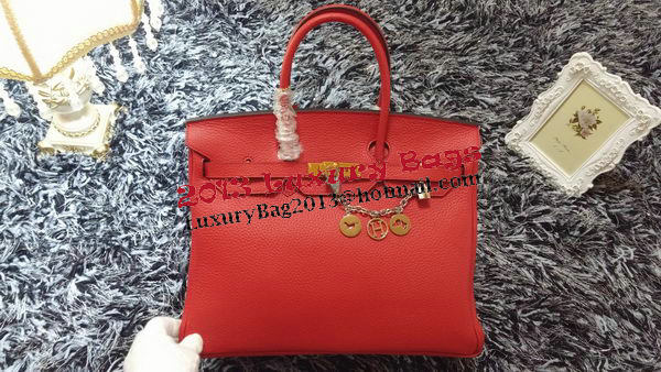 Hermes Birkin 35CM Tote Bag Litchi Leather HB35GL Red Hermes Birkin 35CM Tote Bag Litchi Leather HB35GL Red