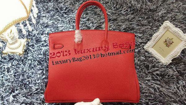 Hermes Birkin 35CM Tote Bag Litchi Leather HB35GL Red Hermes Birkin 35CM Tote Bag Litchi Leather HB35GL Red