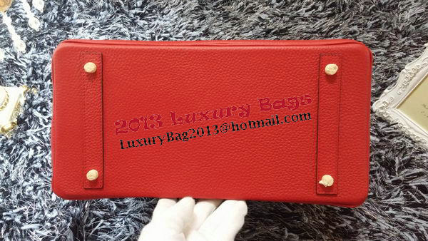 Hermes Birkin 35CM Tote Bag Litchi Leather HB35GL Red Hermes Birkin 35CM Tote Bag Litchi Leather HB35GL Red