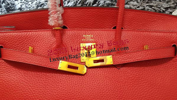 Hermes Birkin 35CM Tote Bag Litchi Leather HB35GL Red Hermes Birkin 35CM Tote Bag Litchi Leather HB35GL Red
