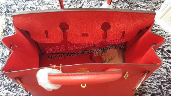 Hermes Birkin 35CM Tote Bag Litchi Leather HB35GL Red Hermes Birkin 35CM Tote Bag Litchi Leather HB35GL Red