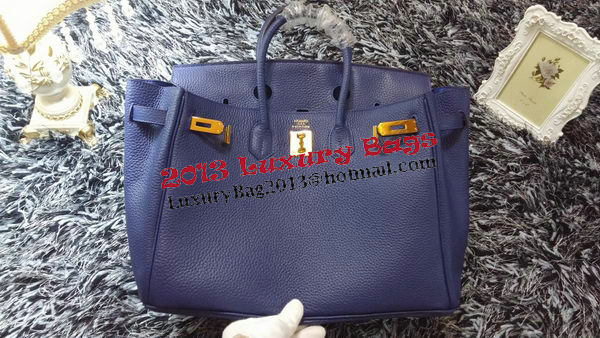 Hermes Birkin 35CM Tote Bag Litchi Leather HB35GL Royal Hermes Birkin 35CM Tote Bag Litchi Leather HB35GL Royal