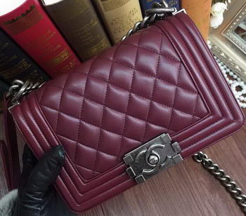 Boy Chanel Flap Shoulder Bags Sheepskin Leather A67085 Burgundy Boy Chanel Flap Shoulder Bags Sheepskin Leather A67085 Burgundy