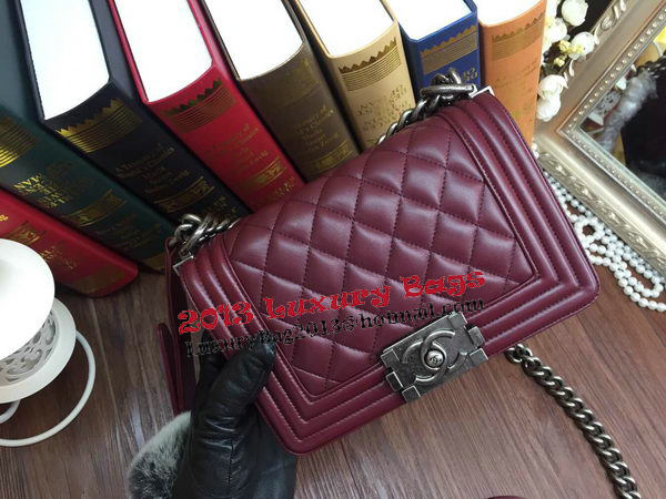 Boy Chanel Flap Shoulder Bags Sheepskin Leather A67085 Burgundy Boy Chanel Flap Shoulder Bags Sheepskin Leather A67085 Burgundy