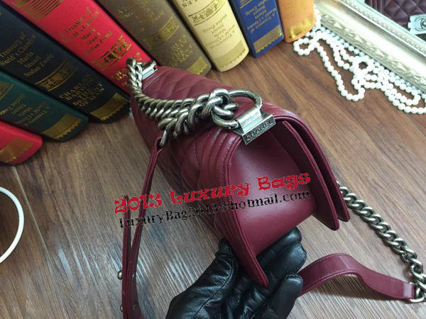 Boy Chanel Flap Shoulder Bags Sheepskin Leather A67085 Burgundy Boy Chanel Flap Shoulder Bags Sheepskin Leather A67085 Burgundy