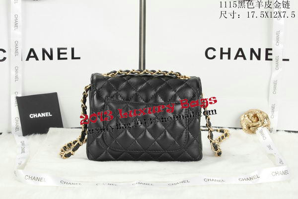 Chanel Classic MINI Flap Bag Black Sheepskin Leather A1115 Gold Chanel Classic MINI Flap Bag Black Sheepskin Leather A1115 Gold